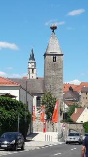 4  Ansicht Nabburg - Dom und Friedhofskirche mit Störchen